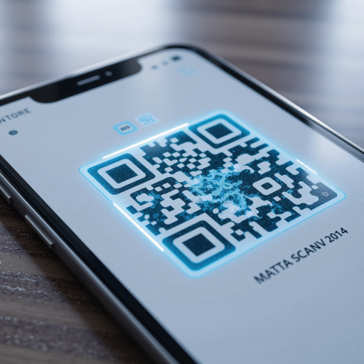 小程序二维码,方形黑白图案,中心有音乐播放图标,白色背景,黑色边框,高分辨率,清晰可扫描